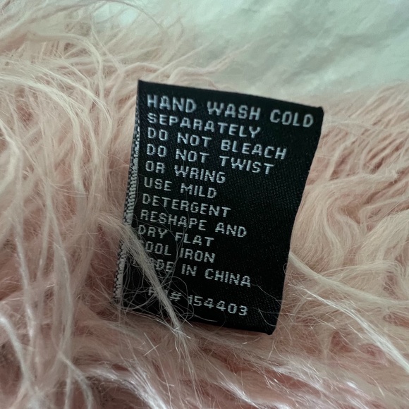 Shaci Fur Jacket Black Jean Jacket Pink Faux Fur - Picture 12 of 16